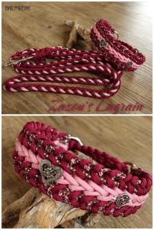 Hundehalsband Bordeaux weich breit