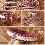 Halsband geflochten Bordeaux cream weich Paracord fellschonend 
