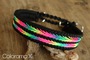 Hundehalsband geflochten schwarz bunt Regenbogen 