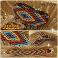 Hundehalsband afrikanisch geflochten braun blau paracord 