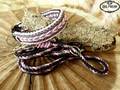 Paracord-Halsband rose grau