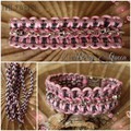 Xlmbreites Halsband Bully rosa geflochten Paracord 