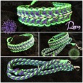 Xl breites Hundehalsband perlen lila neon grün paracord 