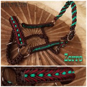 Mini Shetty Halfter geflochten Petrol Türkise