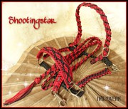 Halfter schwarz rot geflochten Warmblut 