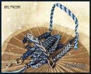 Halfter blau braun geflochten  Paracord 