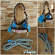 Alpaka Halfter geflochten blau peru