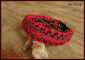 Hundehalsband geflochten Paracord breit flexibel rot