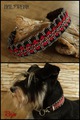 Hundehalsband xs geflochten rot schwarz Zwergschnauzer 
