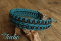 Hundehalsband geflochten Paracord petrol Ridgeback 