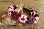 Hundehalsband Blumen geflochten Perlen 