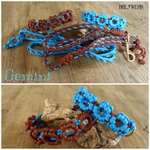 Hundehalsband Blume blau geflochten Paracord 