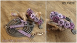 Hundehalsband Blume lila geflochten Paracord