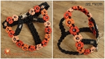Hundegeschirr Blume orange geflochten Paracord