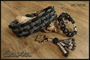 Hundehalsband weich paracord schwarz grau