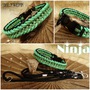Paracord halsband mint Perlen geflochten 