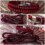 Paracord Hundehalsband geflochten schwarz rot