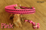 Hundehalsband geflochten Pink schwarz