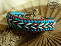 Hasband gelfochten Paracord Blau Braun