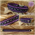 Halsband purple lila schwarz geflochten Paracord 
