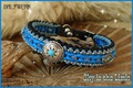 Hundehalsband geflochten Paracord blau Perlen 