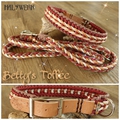 Hundehalsband geflochten Bordeaux caramel