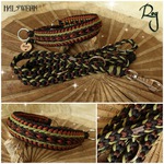 Ridgeback Halsband geflochten Paracord grün braun 