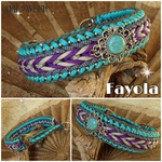 Husky Halsband türkise lila paracord geflochten 