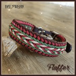 Hundehalsband geflochten Paracord rot braun grün