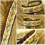 Halsband XL breit geflochten naturtöne Dalmatiner