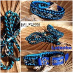 halsband blau schwarz geflochten Schnalle verstellbar paracord