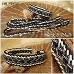 Paracord halsband dünnes Cord schwarz weiss