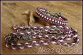 Hundehalsband geflochten Paracord Perlenrand Rose grau