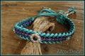 Hundehalsband geflochten Paracord Perlenrand turquoise