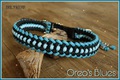 Hundehalsband geflochten Paracord Perlenrand schwarz blau