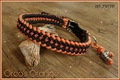 Hundehalsband geflochten Paracord Perlenrand schwarz orange