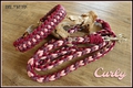 Hundehalsband Bordeaux perlen paracord geflochten