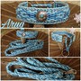 Halsband geflochten Paracord blau