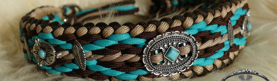 Hundehalsband Breit indianisch geflochten